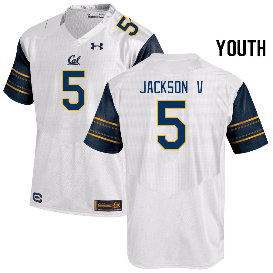 Youth #5 Sam Jackson V California Golden Bears College Football Jerseys Stitched Sale-White